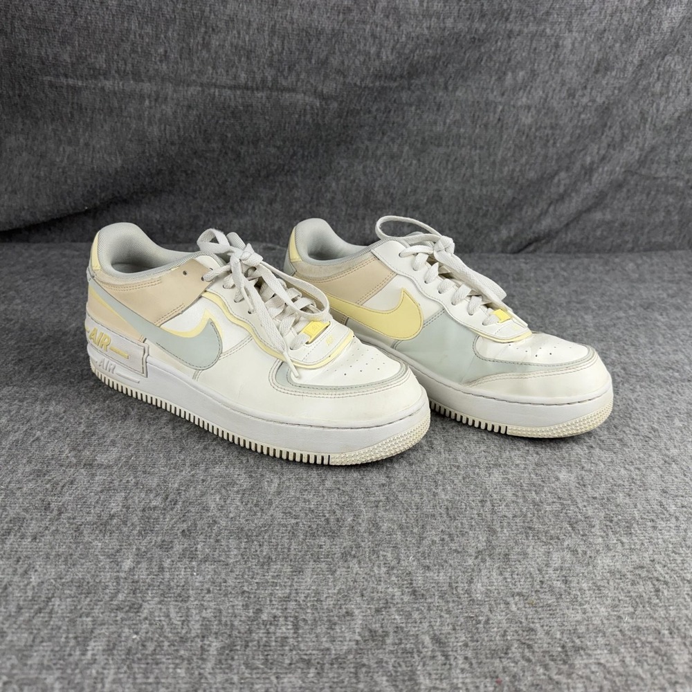 Nike Air Force 1 Shadow Shoes Womens Size 11.5 White Yellow Sneakers DR7883-101‎